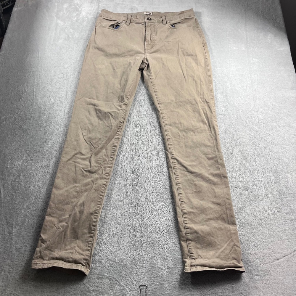 Flint and Tinder Slim Fit Pants Khaki Tan Mens 33x34 Chino Trousers